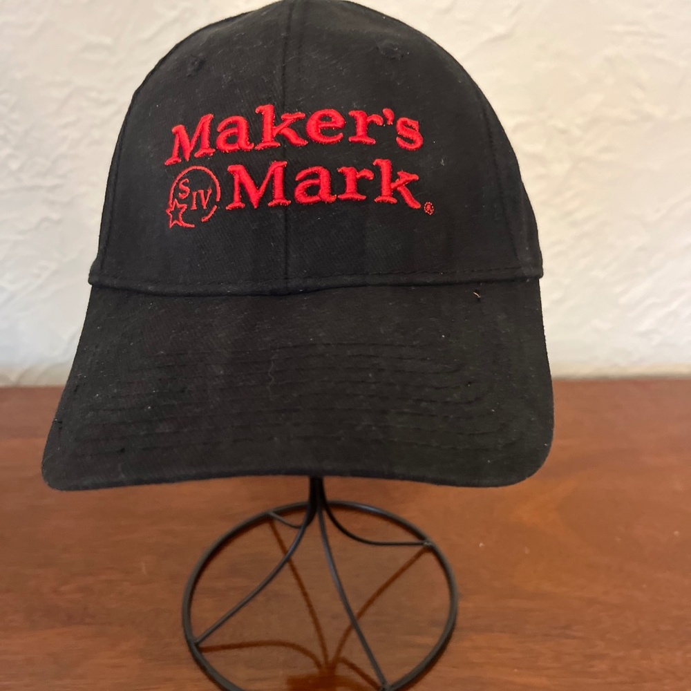 Makers Mark Hat Mens Black Strapback Baseball Cap Style Master Adjustable